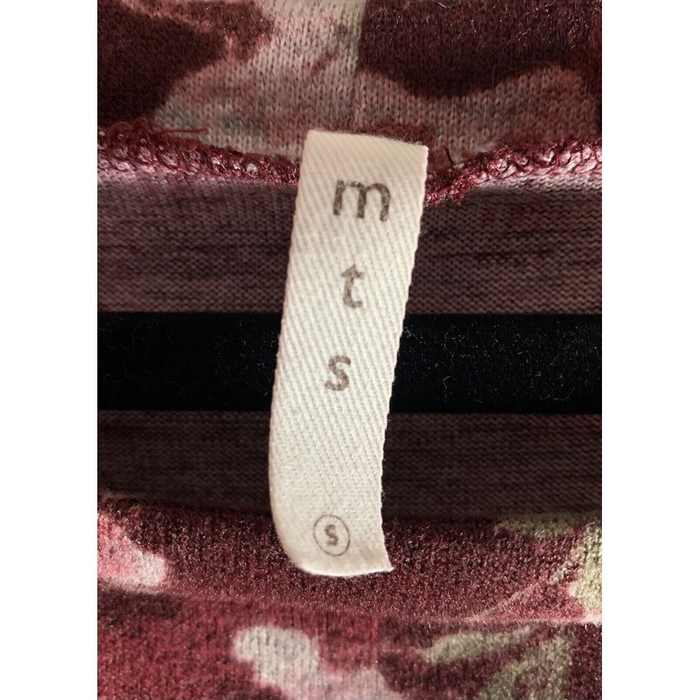 MTS Shirt Women's S Red Pink White Floral Boutique Long Sleeve Top Casual Ladies - Picture 2 of 3